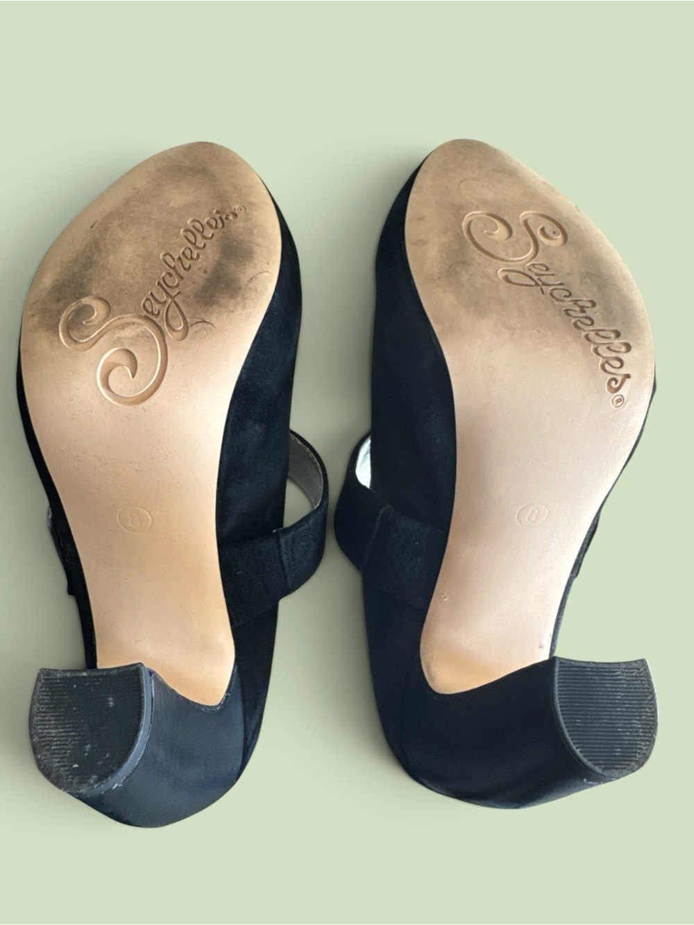Seychelles "Third Degree" Black Suede Mary Jane Pumps - Picture 7 of 9